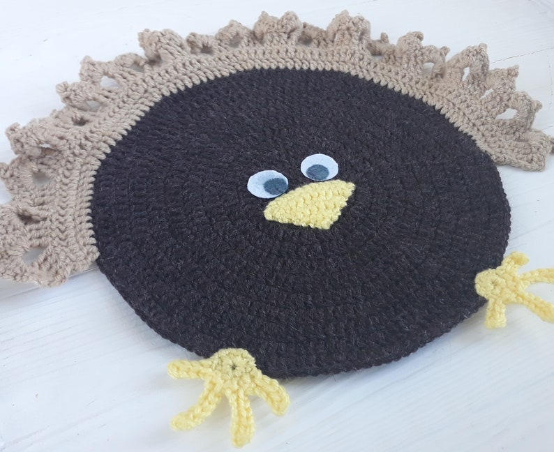 Round placemats, Crochet turkey toy, Cute crochet pattern, Gaming decor, Thanksgiving games image 6