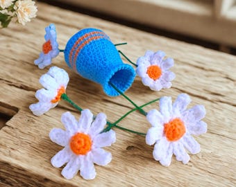 Florero organizador de almacenamiento + Patrón de crochet de manzanilla (PDF)