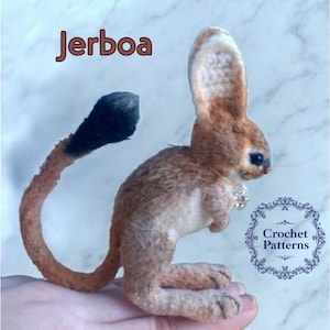 Crochet Jerboa, Cute crochet pattern, Realistic animal toy, Rodent toys, Interior toy, Tutorials Ukraine