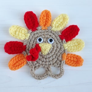 Finger puppets, Cute crochet pattern, Crochet turkey toy, Thanksgiving games, Baby toys learning image 8