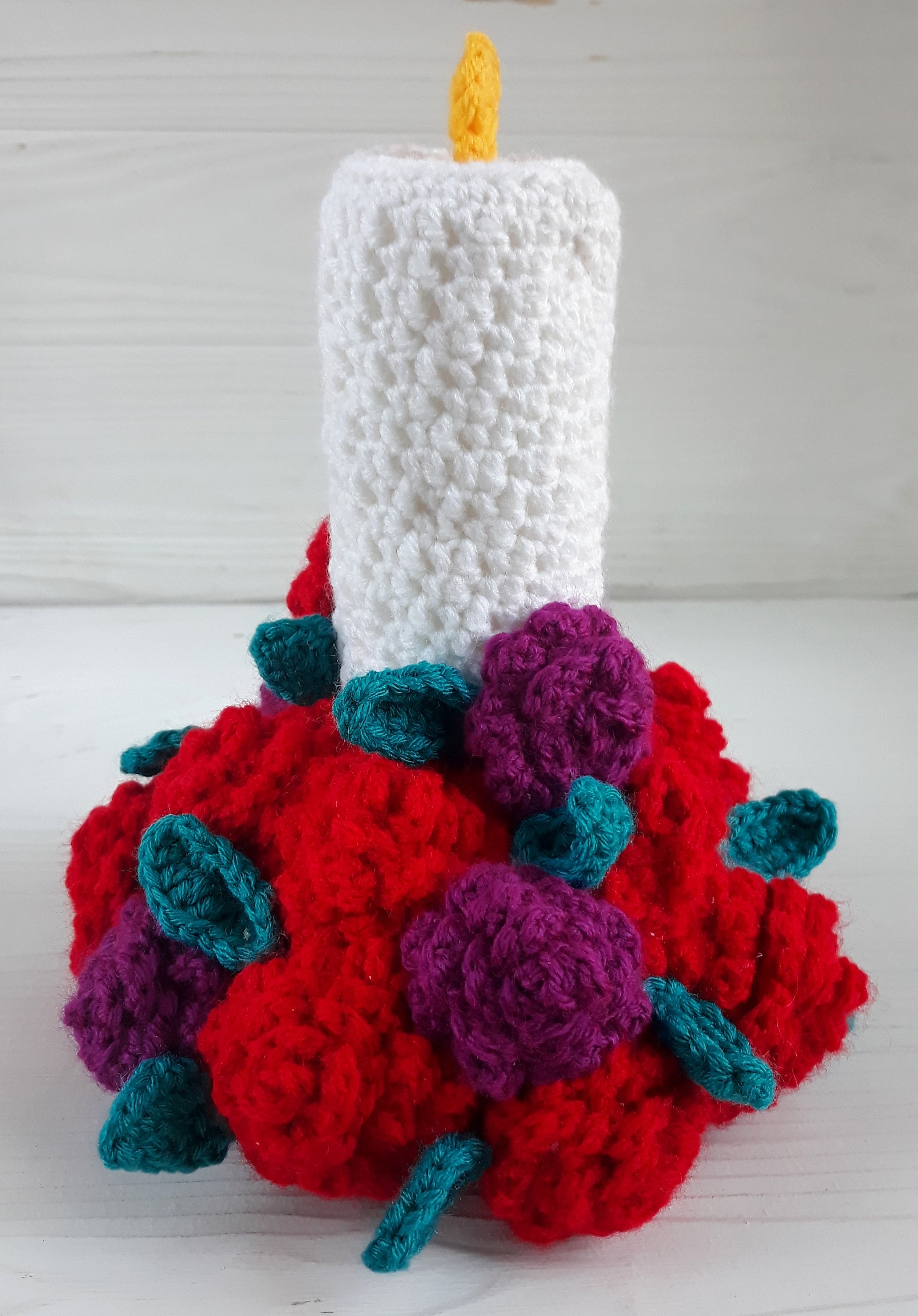 Rose Candles Cute Crochet Pattern Mothers Day Candle Etsy
