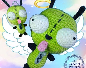 Patrón de robot niña de ganchillo: Perro Invader Zim Amigurumi (Patrón PDF)