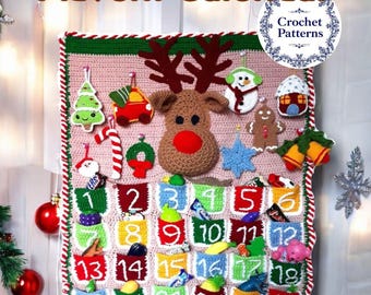 Patrón de crochet para calendario de adviento de ciervo: Juguete navideño DIY (patrón PDF)
