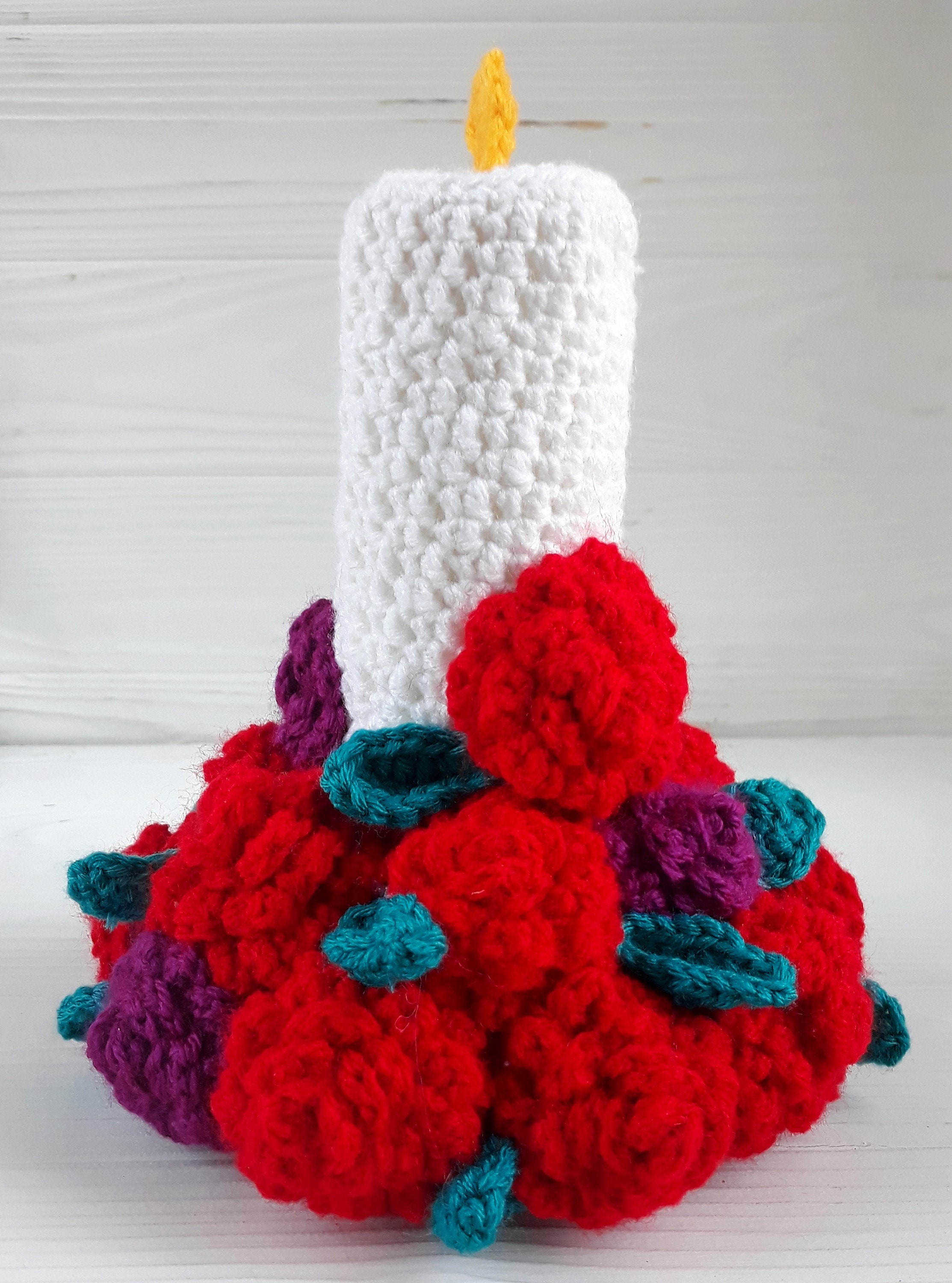 Rose Candles Cute Crochet Pattern Mothers Day Candle Etsy