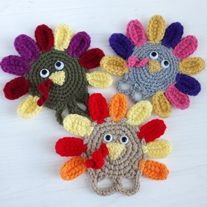 Finger puppets, Cute crochet pattern, Crochet turkey toy, Thanksgiving games, Baby toys learning image 10