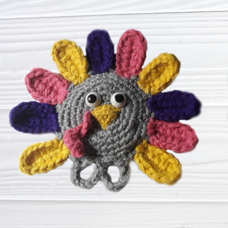 Finger puppets, Cute crochet pattern, Crochet turkey toy, Thanksgiving games, Baby toys learning image 2