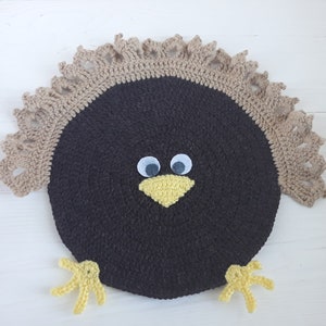 Round placemats, Crochet turkey toy, Cute crochet pattern, Gaming decor, Thanksgiving games image 8