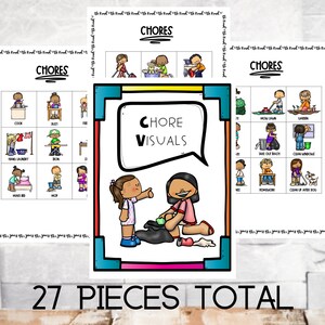 Chore Visual Aids, Routine, Chore Schedule, ABA, Therapy, Autism, ADD, Communication, Digital
