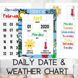 Daily Calendar Routine Weather, ABA, Therapy, Autism ADD, School Learning, Toddler Schedule, Homeschooling, SPED resources, Visual Prompts