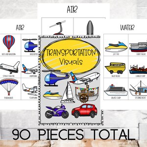 Éléments visuels pour les transports, Aide visuelle, ABA, Thérapie, Autisme, TDA, Communication, Numérique, 90 images clipart, Discours