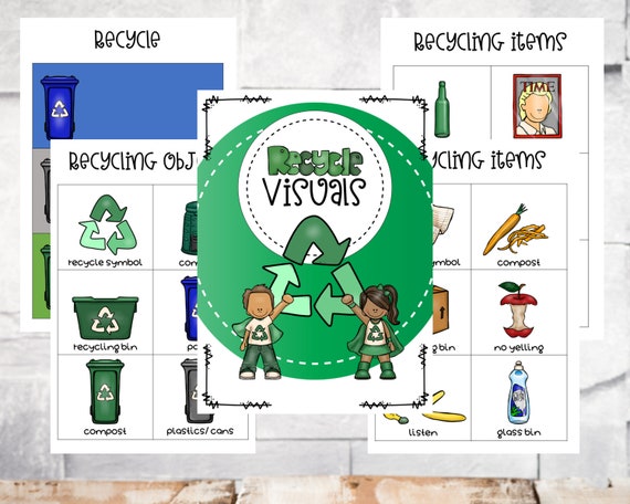 Imparare a riciclare Visuali, Riciclaggio, PECS, Aiuto Visivo, ABA