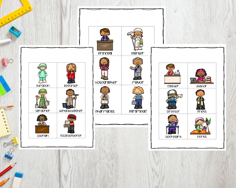 Community Helpers, Occupation Visuals, Visual Aid, ABA Therapy, Autism