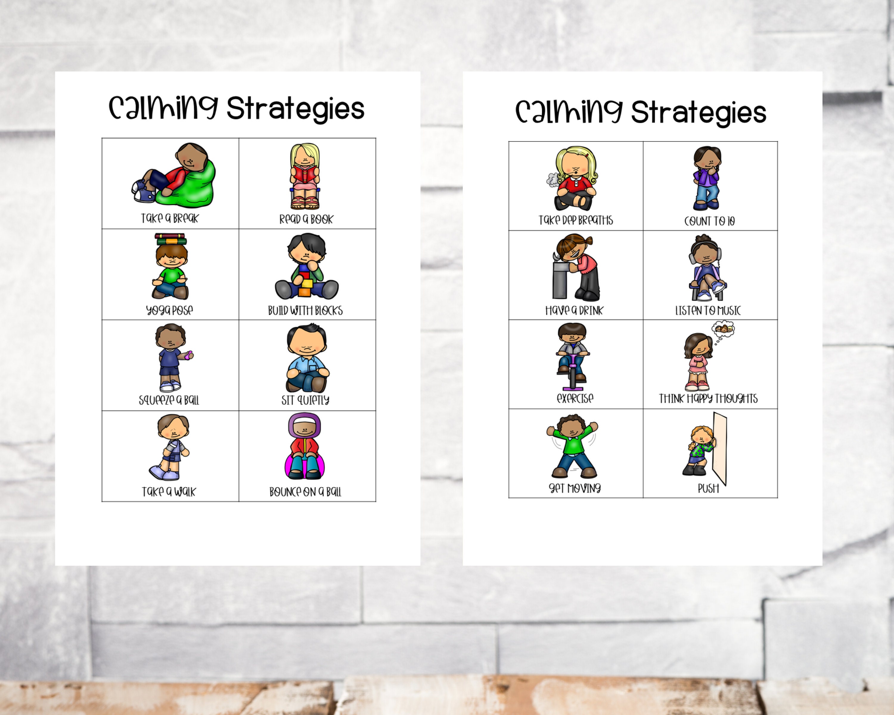 Coping Skills Visuals, Regulation, PECS, Visual Aid, ABA, Therapy