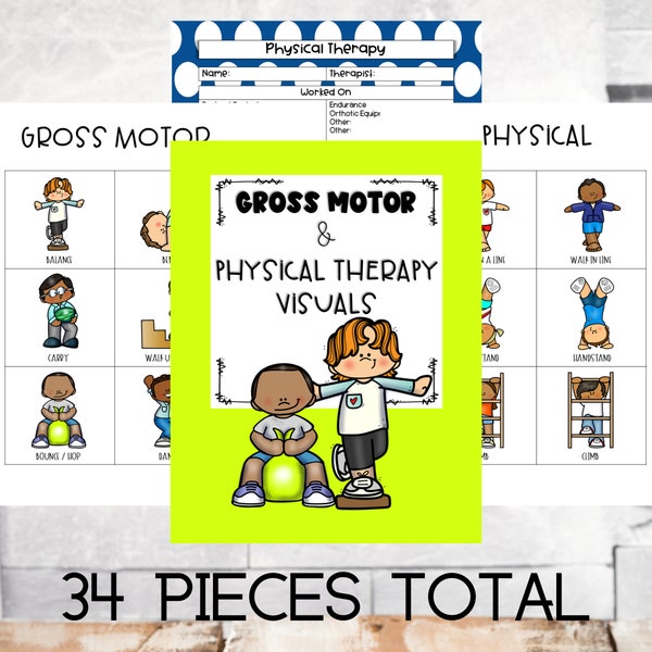 Gross Motor Visuals, Physical Therapy Visuals, Visual Aid, ABA, Autism, ADD, Communication, School, Physical Therapy