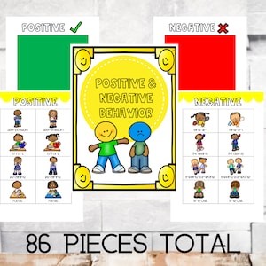 Positive Negative Behavior Visuals, Behavior, Visual Aid, ABA Therapy, Autism, ADD, Communication Digital Download, 86 Clip Art