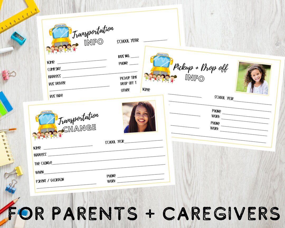 School Bus Forms, School Bus Communication, Bus Change, Pickup, Drop ...