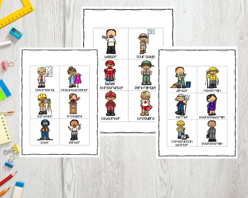 Community Helpers, Occupation Visuals, Visual Aid, ABA Therapy, Autism