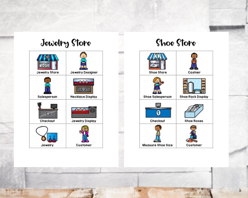 Shopping Store Visuals, Visual Aids, ABA, Therapy, Autism, ADD