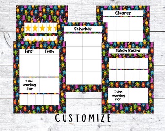 Visual Schedules, Chore Charts, Reward Boards, Custom Chart, Routine Planner, Digital file, behaviour chart, Autism, ADHD, Communication