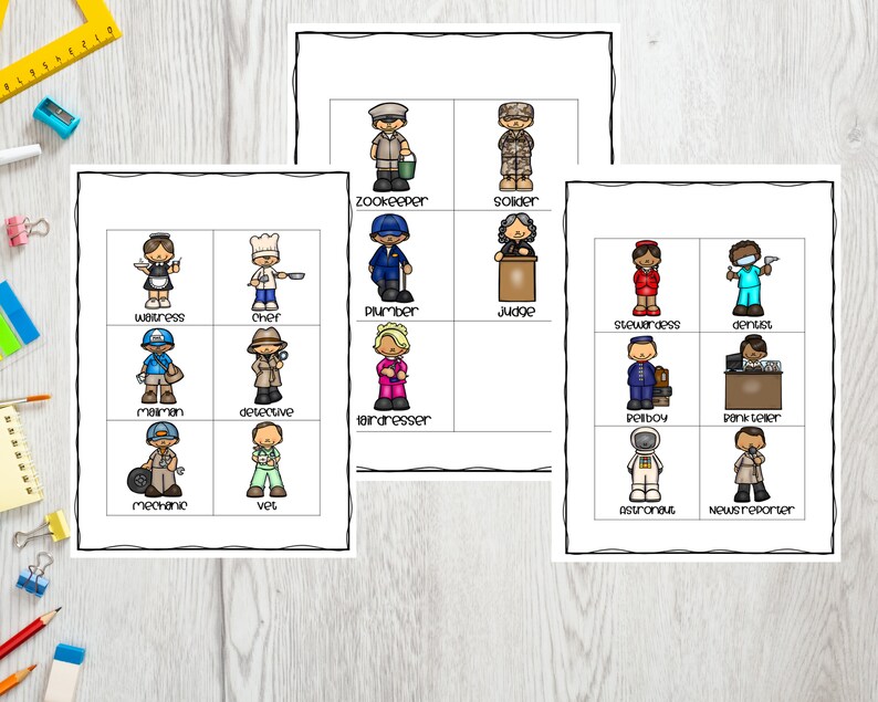 Community Helpers, Occupation Visuals, Visual Aid, ABA Therapy, Autism