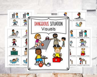 Dangerous Situations and Mishaps Visuals, Safety Visual Aids, Therapy, Learning, Children, Early Childhood, Coping, Social skills