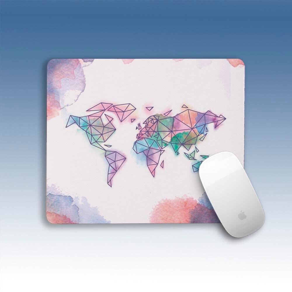 Mousepad World Map Rectangular Mousepad Colorful Map Round  Etsy