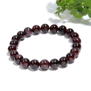 Genuine Garnet Bracelet- Healing Crystal Bracelet 8 mm Beads