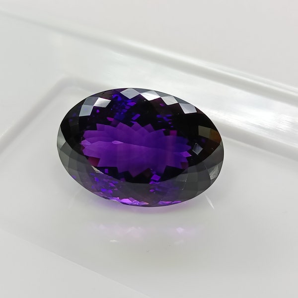 Natural Amethyst 71.25 Carats 31*22 mm Oval From African Mines Intense Deep Purple Eye Clean Amethyst Cut To Perfection 30 Years Old Piece