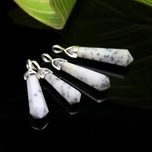 Dendritic agate pendant, Dendritic agate Sterling Silver Pendant, Dendritic agate Points, Dendritic agate Towers