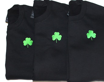 Clover Or Your Custom Image (15 Options) Left Chest Embroidered Adult Unisex Crewneck | Cute Minimalist Matching Sweatshirts