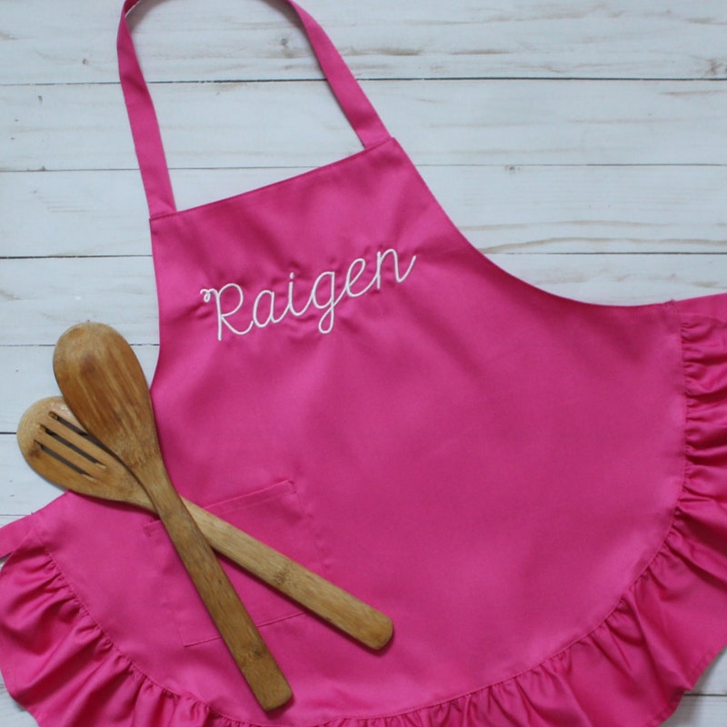 Pink Ruffle Apron - Etsy
