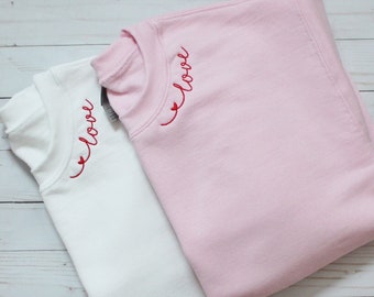 Custom Embroidered Collar Sweatshirt - Embroidered Collar Adult Crewneck Sweatshirt