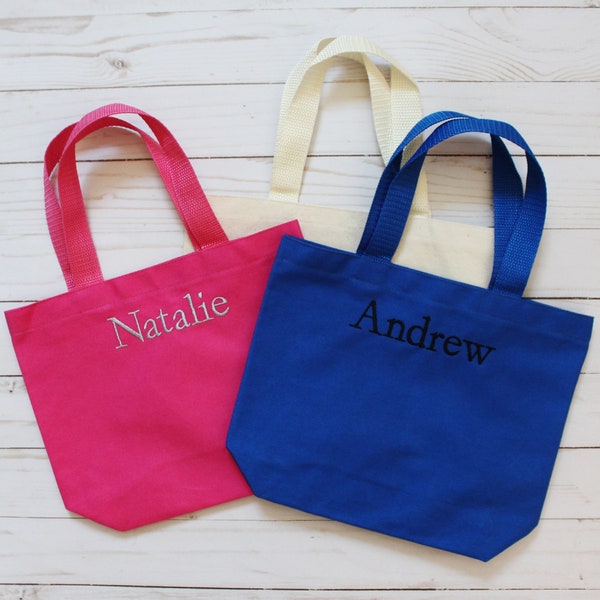 Embroidered Kids Tote Bag - Personalized Tote Bag For Kids - Library Bag - School Bag - Bag for Kids - Wedding Gift For Kids