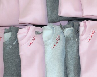 Sudadera con cuello de corazón y bordado personalizado Ropa para el día  de San Valentín