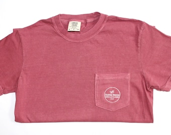 Custom Logo Adult Unisex Comfort Colors Pocket Tee | Embroidered Logo Adult Short Sleeve Pocket T-shirt