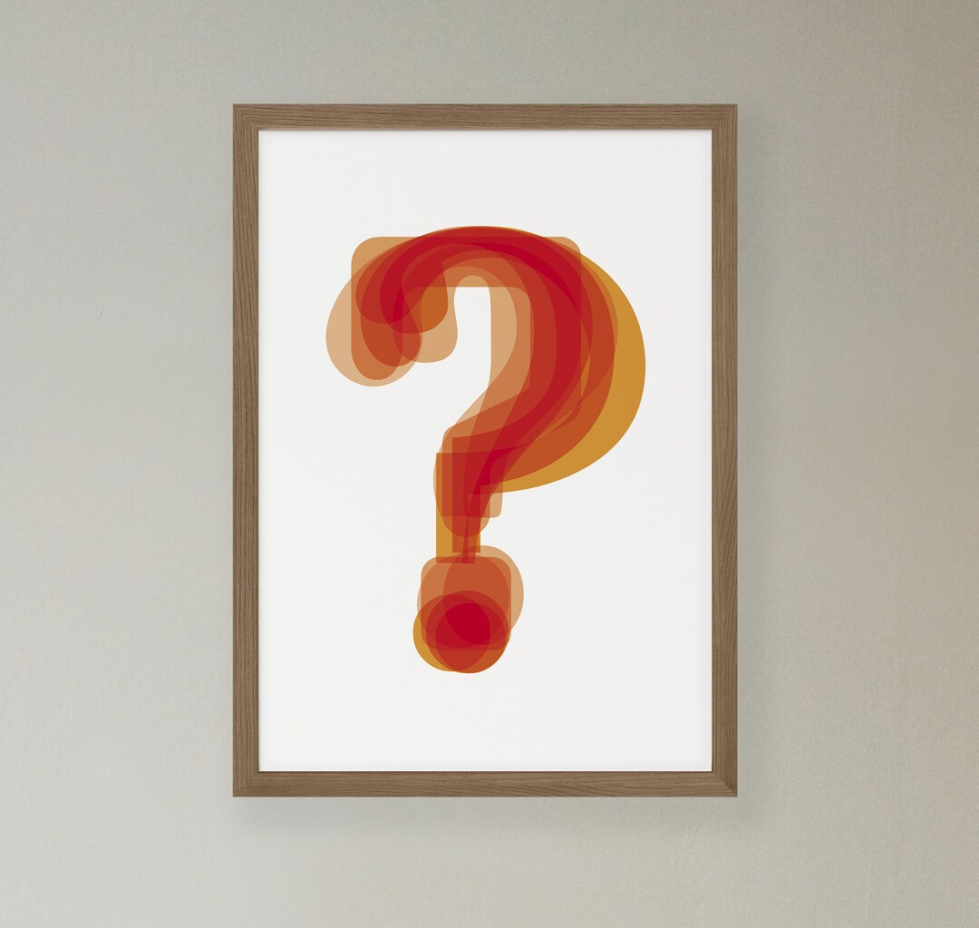 Orange Question Mark Typography Print, Fine Art - Etsy UK