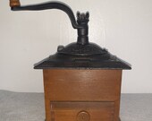 Classic Vintage Coffee Grinder w Cast Iron Lid