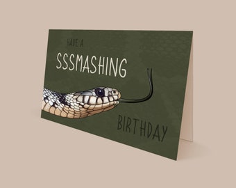 Snake Card - Greetings Card - Birthday - Reptile Card