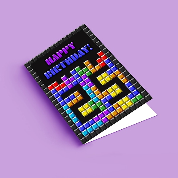 Carte Tetris personnalisable - Carte de voeux - Anniversaire