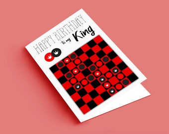 Customisable Draughts/Checkers Card - Birthday - Board Games