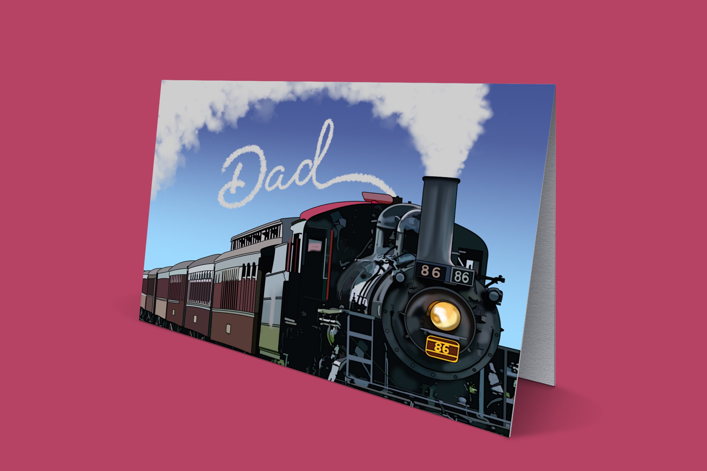 Customisable Train Card Greetings Card Dad Train Card Etsy