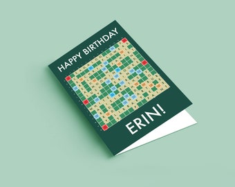 Customisable Scrabble Card - Birthday - Greetings Cards - Board Games