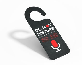 On Air Door Hanger - Recording in Progress - Do Not Disturb - Door Sign - Home Office