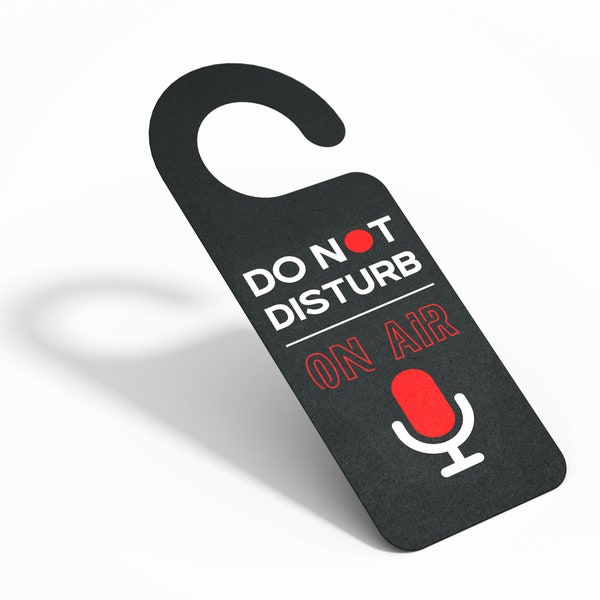 On Air Door Hanger - Recording in Progress - Do Not Disturb - Door Sign - Home Office