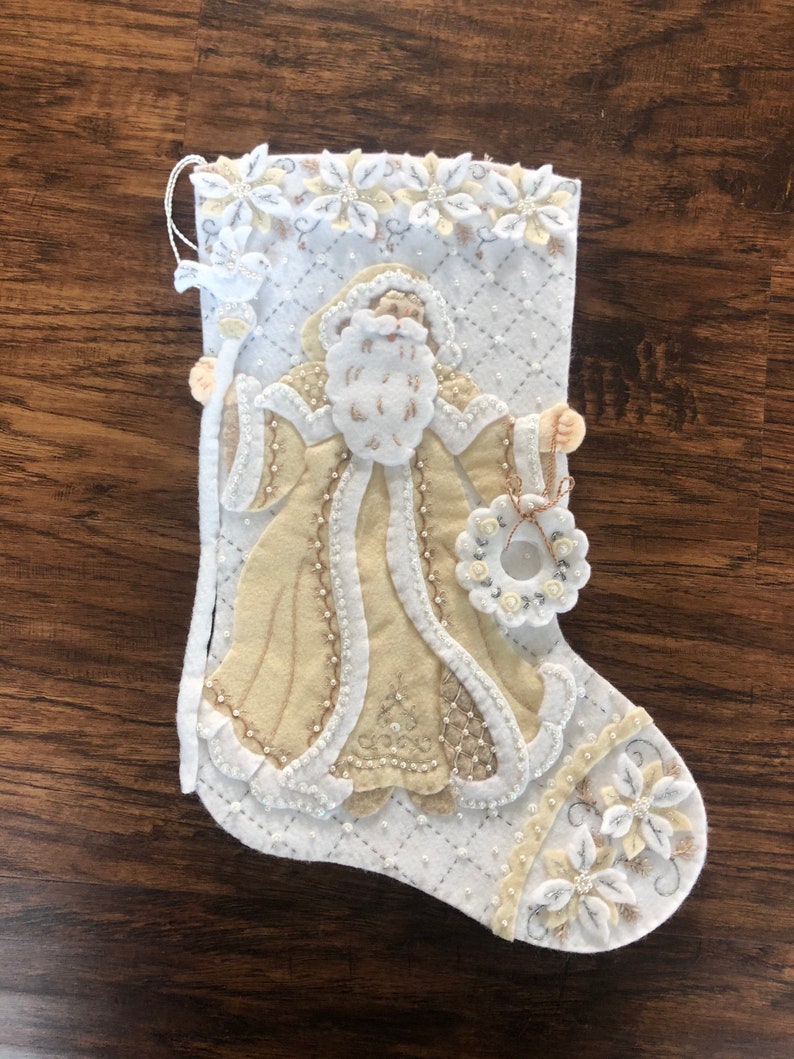 Finished Bucilla Stocking elegant Christmas Etsy