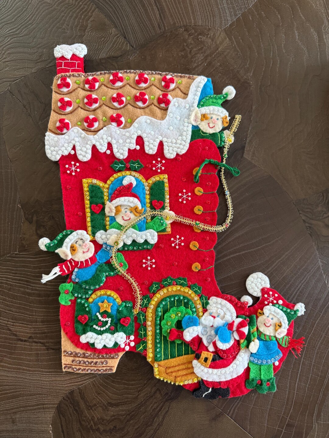 Finished Bucilla Stocking in Pattern “holiday Decorating” - Etsy