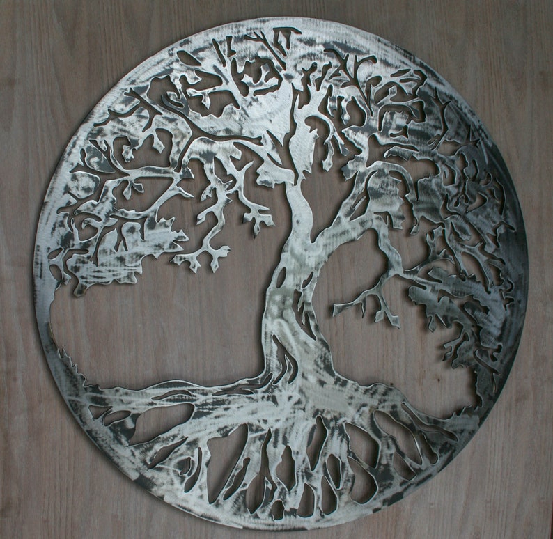 Tree of Life Metal Wall Art Wall Decor Metal Tree Round Tree Etsy