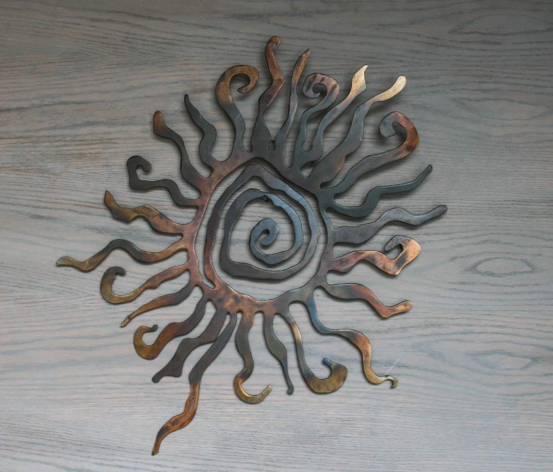 Wacky Sun Wall Art Bohemian Rustic Home Wall Decor Boho Etsy