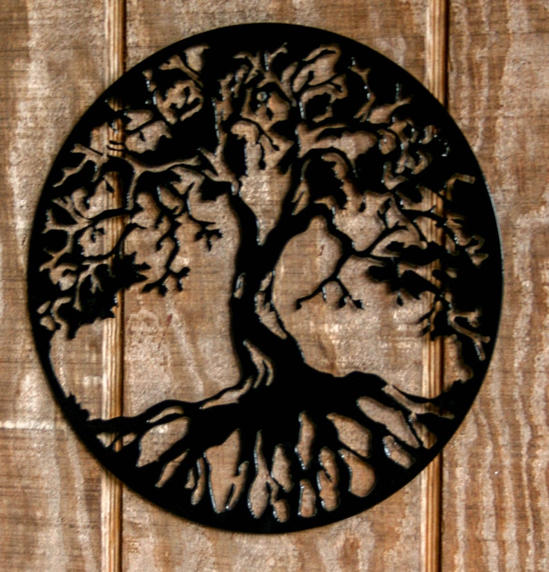 Tree of Life Metal Wall Art Wall Decor Metal Tree Round Tree Sign Cut ...