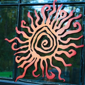 Sun wall art rustic home wall decor boho farmhouse yard decor rustic sun kokopelli sun southwestern tribal sign  two tone powder coated